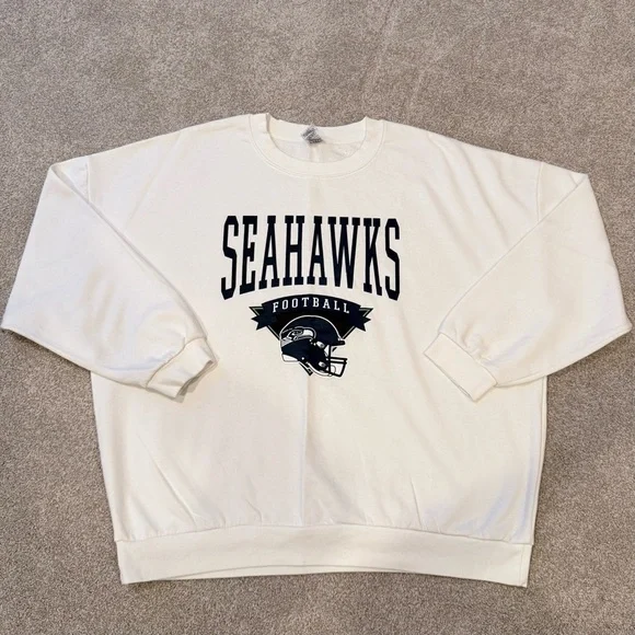 Gameday Couture Seattle Seahawks women’s oversized white sweatshirt size XXL - Picture 2 of 8